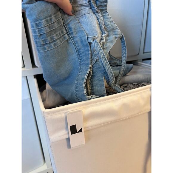 Pleated Denim Tank Top Lyocell Cotton Blend Adjustable Straps Size M Light Blue - Picture 5 of 5